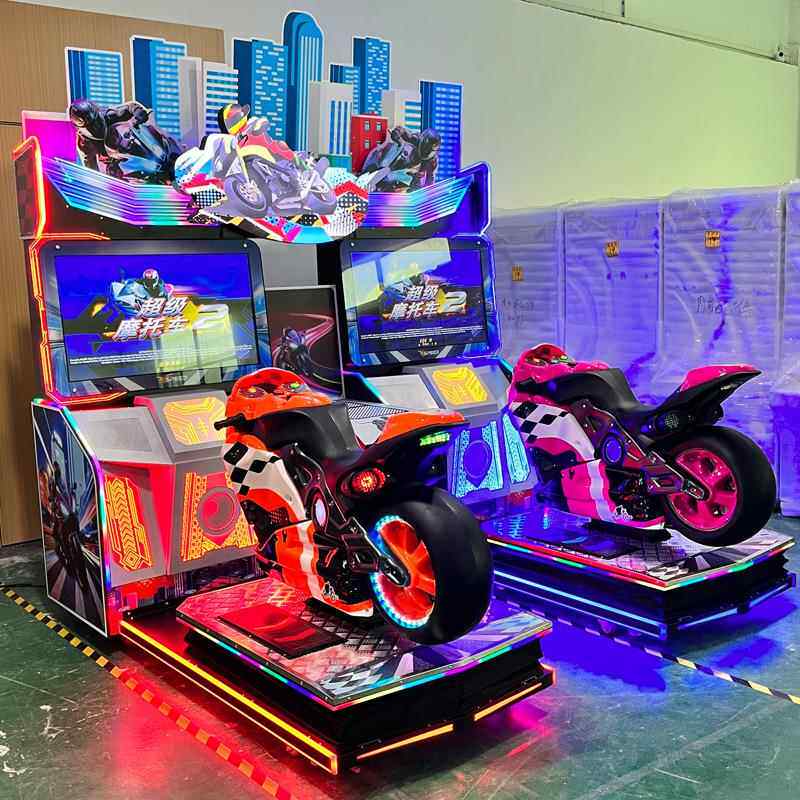 新款大型电玩城模拟赛车机双人动感摩托车游戏厅投币商用游戏设备