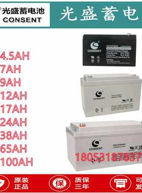 CONSENT光盛蓄电池GS12V5AH7AH9AH12AH17AH24AH38AH65AH100AH铅酸