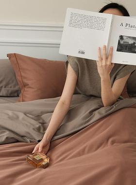 棉美轻奢床笠100四全件夜朦胧RI长套三件套拉德绒棉风A支纯棉被套