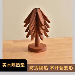 隔热垫一棵树实木餐桌垫创意家用厨房防烫耐高温大号餐垫锅垫杯垫