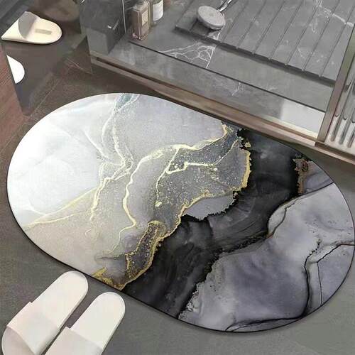 北欧大理石轻奢地垫浴室吸水卫生间卫浴洗手间门口防滑脚垫