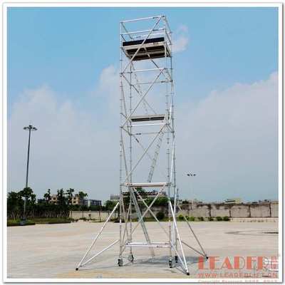 国内销售单塔式铝合金脚手架 9m工作移动铝架 搭拆简捷 牢固实用