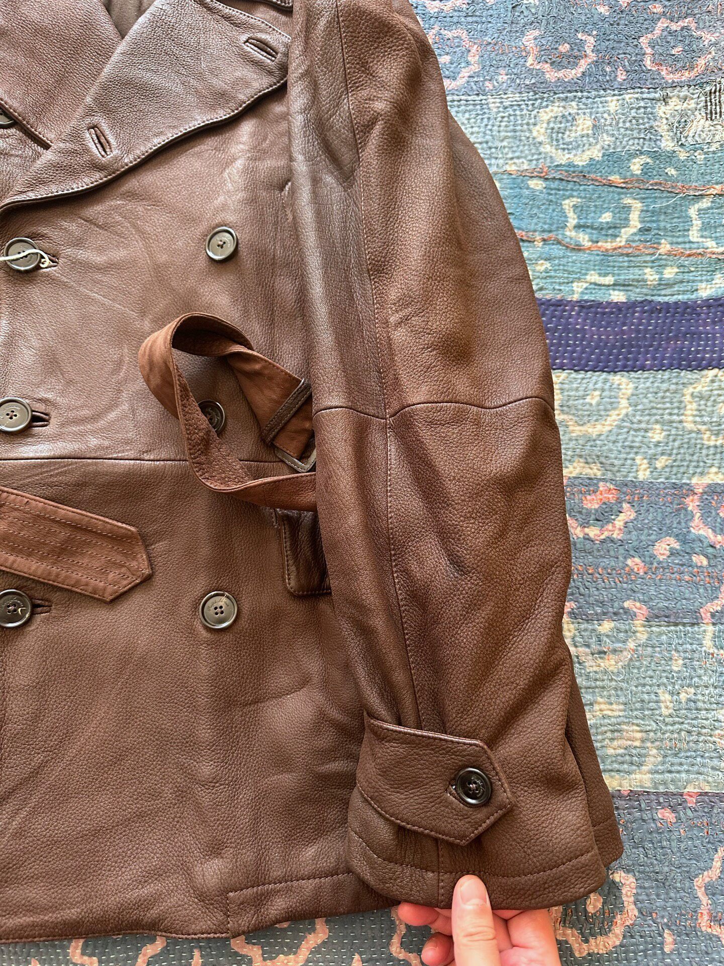 Ralph Lauren Purple Label Leather Coat — back