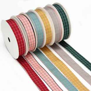 格子丝带蝴蝶结饰品DIY鲜花礼盒包装 织带蛋糕烘焙节日彩带