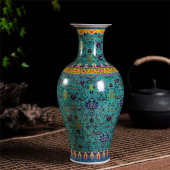 客厅装 中式 饰品陶瓷摆件 珐琅彩落地大花瓶花器插花 景德镇陶瓷器