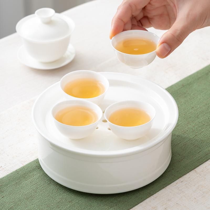 兴泥匠 薄胎骨瓷茶具 户外旅行 便携冲茶器 潮汕工夫茶具 6寸茶盘