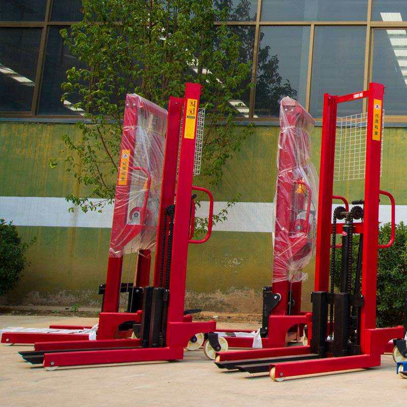 厂家直供双门架电动叉车 半电动堆高车 电动托盘装卸车电瓶升高车