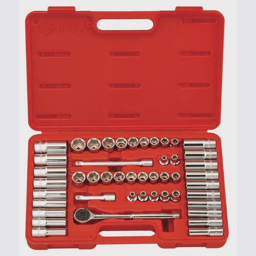 GENIUS天赋进口工具3/8系47件套公英制手动6角套筒扳手组GS-347MS