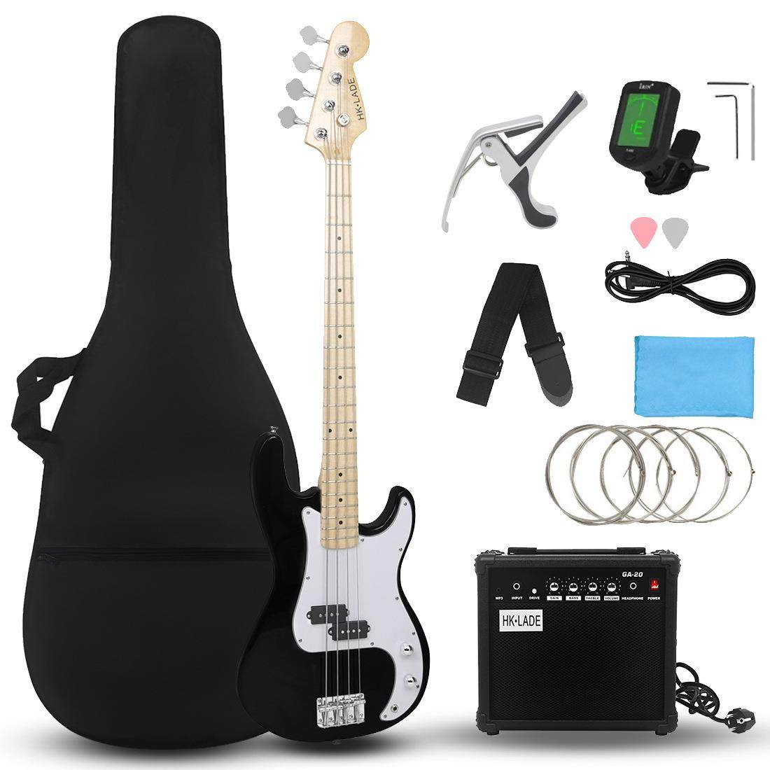 4弦电贝斯乐器套装黑色四弦电贝司低音电吉他儿童初学演奏4弦贝斯