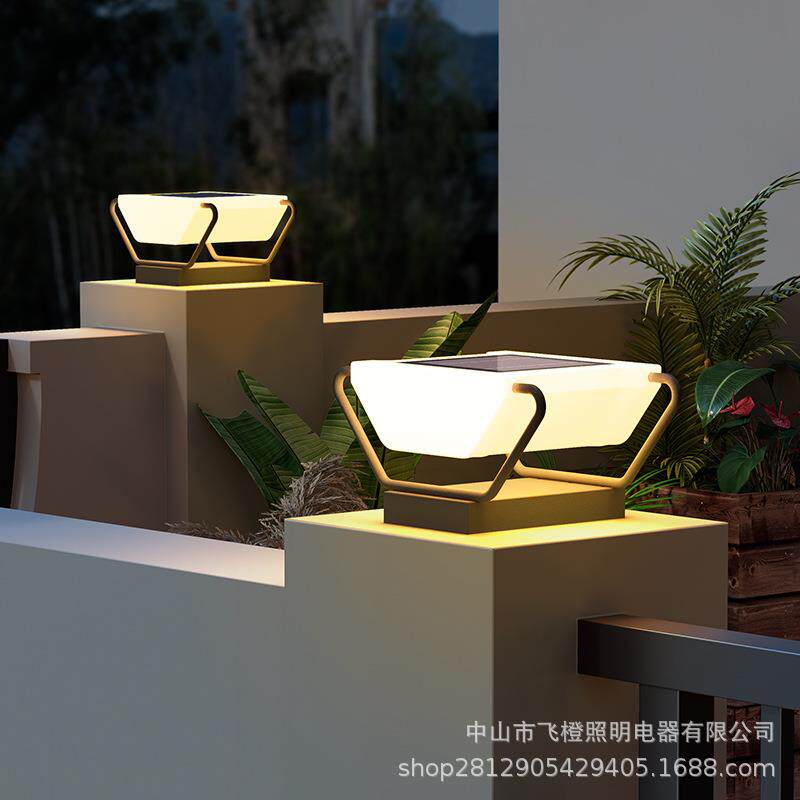 太阳能柱头灯别墅花园大门灯户外防水庭院灯围墙围栏灯室外柱子灯