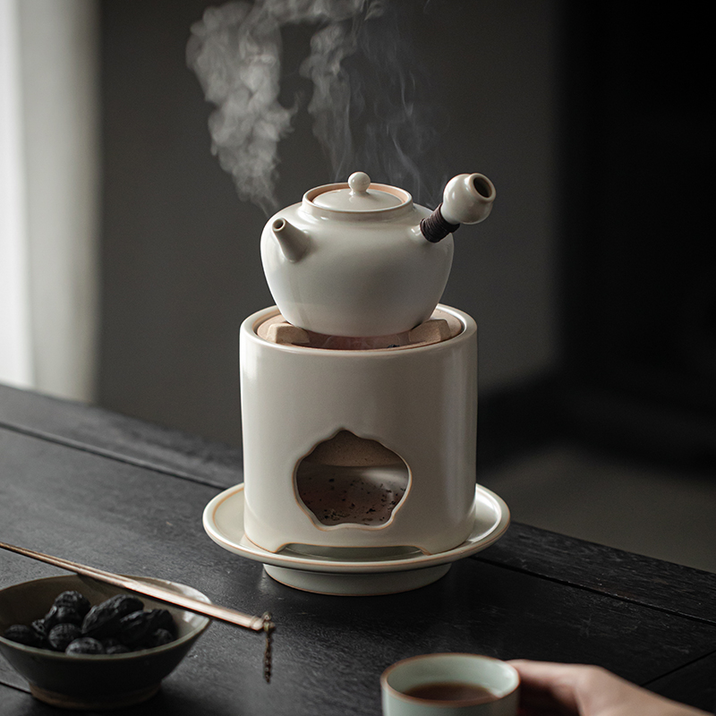 草木祠 陶瓷碳炉罐罐茶煮茶器套装户外室内煮茶烧水壶围炉苏打釉
