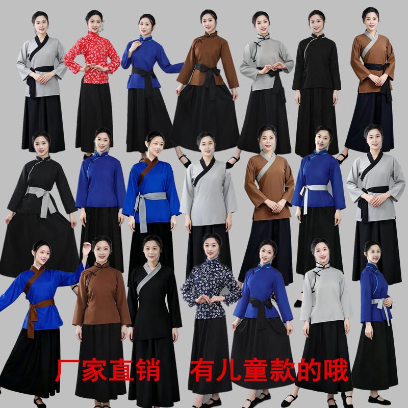 古装老太太汉服平民古代店小二服装岳飞母亲演出服丫鬟村姑村民女