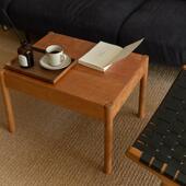 高档与里芳木樱桃实原木方形日木式 边几 中古茶几现代简约法式