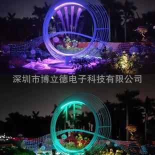 工厂带图文灯光装 圆形方形数字水帘数控水幕水景景观定做安装 饰