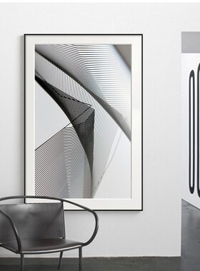新款直销现简约工业风黑白建筑装饰画玄关客厅餐厅公卧室小众落地