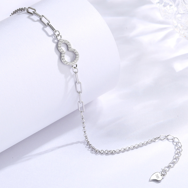 韩爆芦款吉手祥福禄女饰简约时尚锆石镶嵌镶钻S925版纯银小MS0002