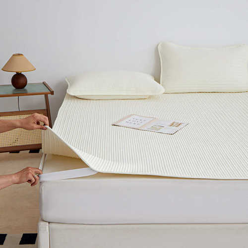 韩式A类水洗棉床垫三件套密道绗缝加厚床单床盖四季款夹棉跨境