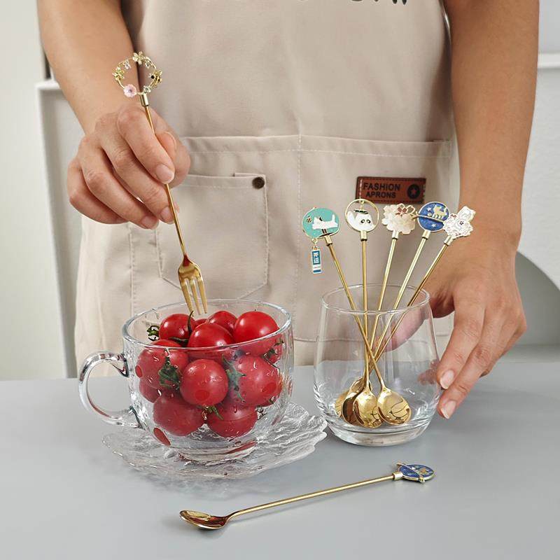 高颜值304不锈钢叉勺咖啡勺奶茶搅拌勺甜品叉水果叉蛋糕甜品叉勺,餐饮具,咖啡勺,淘宝优惠券,粉丝福利购,淘宝优惠卷