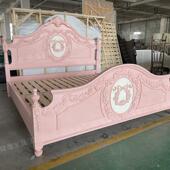 约女儿儿童少女粉色房小女孩床 1床尚简式 法式 实木公主床欧时1018