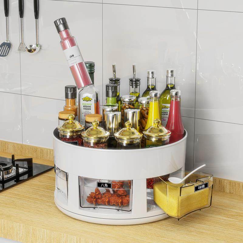 厨房调料盒一体多格调味料佐料收纳台面旋转调料油盐酱醋瓶置物架,厨房/烹饪用具,调料置物架,淘宝优惠券,粉丝福利购,淘宝优惠卷