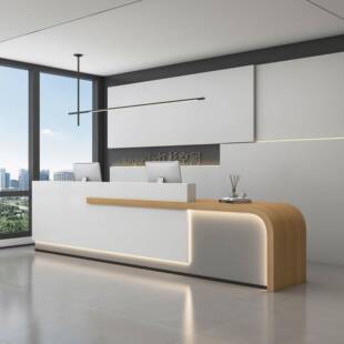 公司前台桌接待台教育机构吧台酒店咨 咨询台烤漆办公物业商铺收