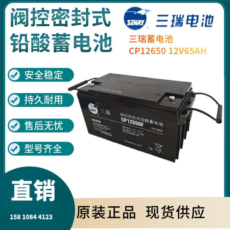 三瑞蓄电池CP12650 12V6H 通信电源 安防系统 信号系统三年
