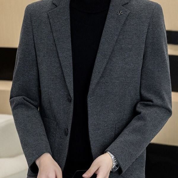 男士西服外套春秋季新款休闲高端商务免烫抗皱灰色西装外套男百搭