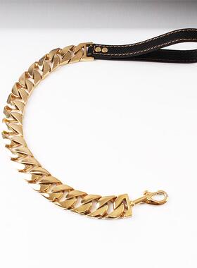 eba001y亚马逊钛不锈钢宠物狗链宠铸造粗引款狗钢狗牵引链物牵链