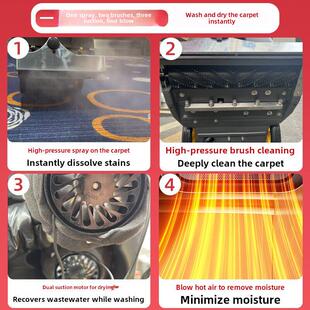 地毯清洗机酒店商用三合一全自动大型洗地毯专用机器抽洗吸一体机