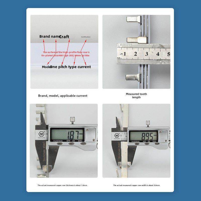 电汇3P 100A空气开关接线断路器铜排国家标准铜加厚连接排国家标