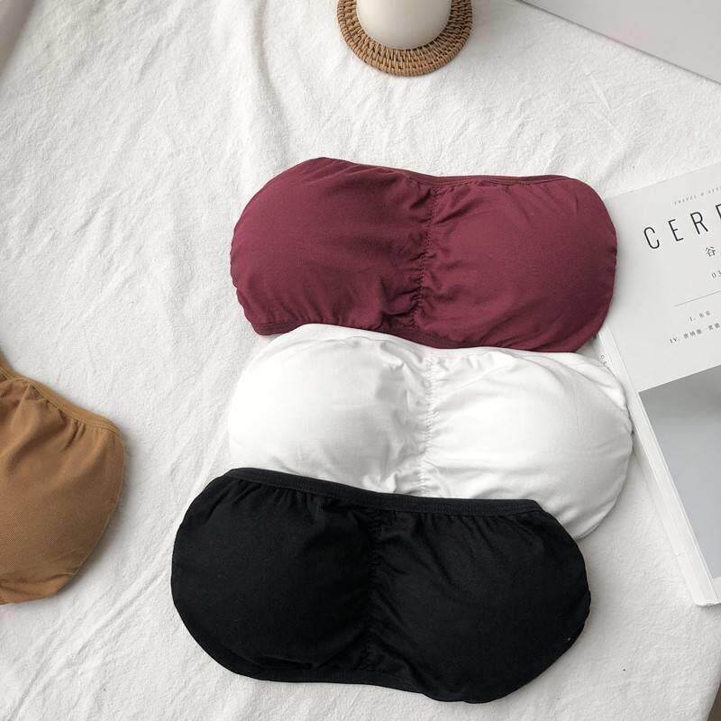 Tube top strapless wrapped chest strap chest pad bra