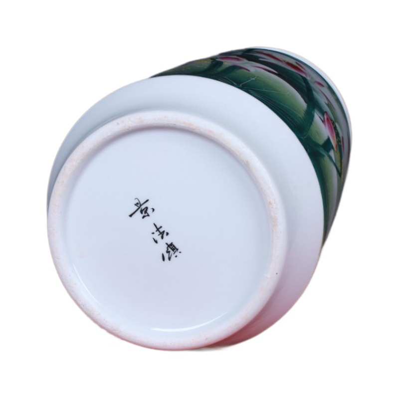 韵陶瓷荷花瓶箭筒花瓶瓷手绘景德镇收藏粉彩礼品工艺品