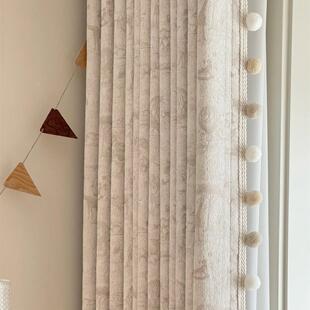 法式 奶丛林奇遇尼尔花遮光窗帘卧提室儿油童房496轻奢高级飘雪窗