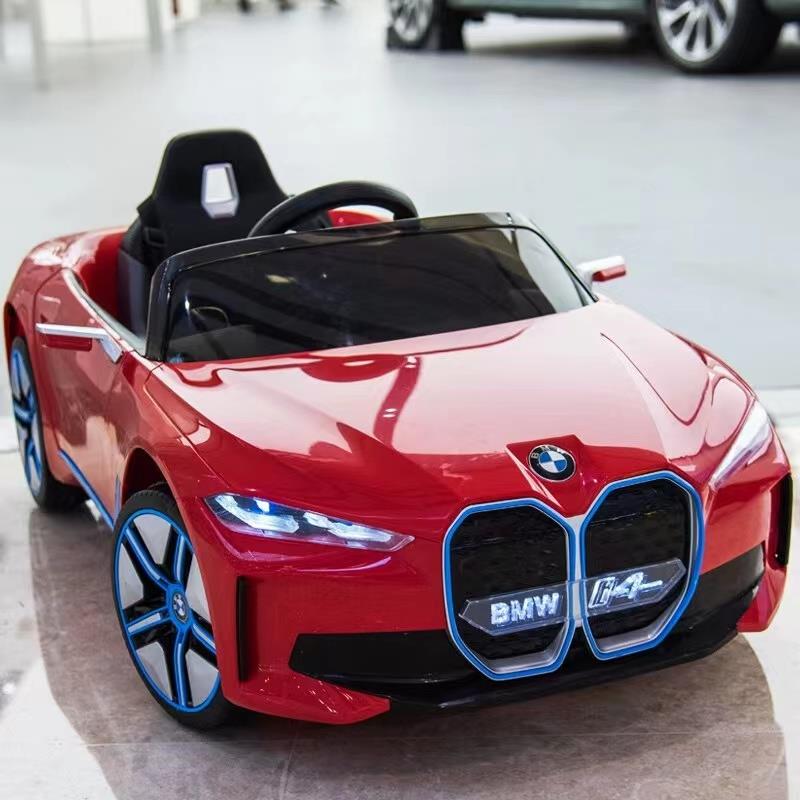 高档宝马i儿童动跑车轮汽车男四女小孩4带电遥控玩具车可坐人宝宝