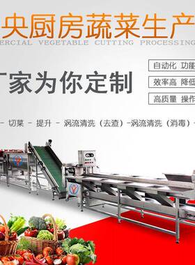 中央厨房预制菜加工流水线 叶菜毛菜清洗线 蔬果净菜生产线方案