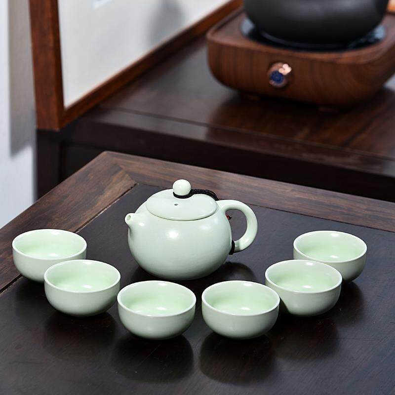 高档头陶瓷茶7具套装功夫具整套茶具冰裂套茶杯茶壶茶盘泡茶装家