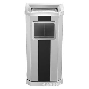 不钢堂酒店垃圾桶圆方形带烟灰缸公司0008立式 大锈宾馆走廊电梯商