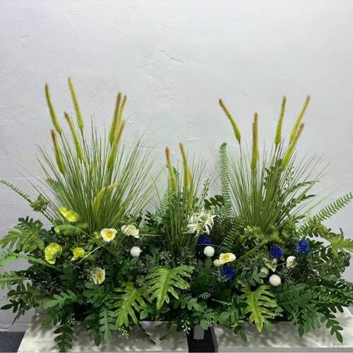 小型仿真绿植造景室内布置装饰假花丛婚庆路引酒店蝴蝶兰盆景景观