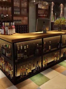 工前业风酒吧收吧台银台餐厅咖啡厅奶茶店待台转角11016铁艺吧台