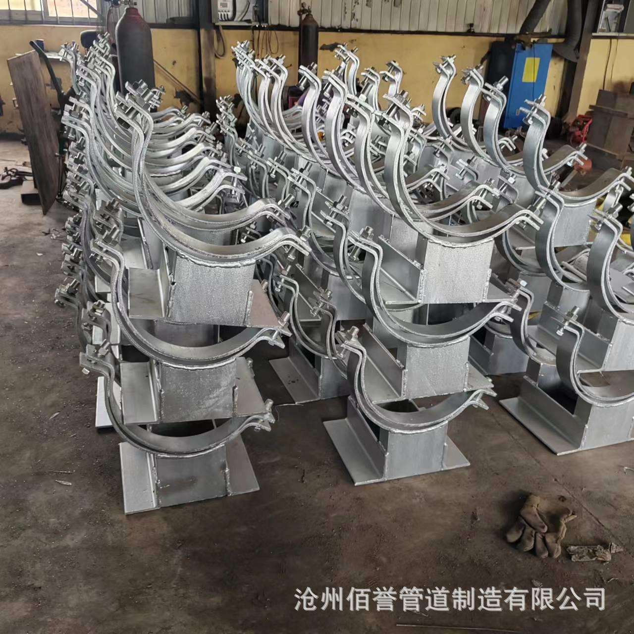 管道双孔管夹抱箍管托 J2J3焊接T型管托 热力管道可变弹簧支吊架