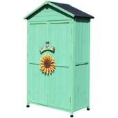 TUF4户外实木储物收纳柜防雨防晒阳台庭院园艺工具房田园杂物置物