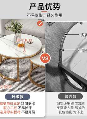 茶几客厅家茶圆用桌小户子沙发边几边H332桌轻奢简型约现代几桌台