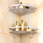 置物架 三角浴室架 卫生间 卫生间置物架 太空铝双层浴室置物架