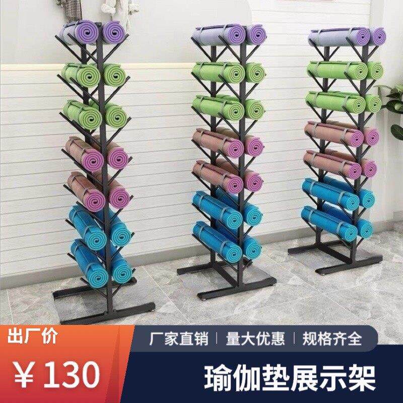 大容量瑜珈垫收纳层架瑜伽馆多层整理架泡沫轴健身器材可移动置物