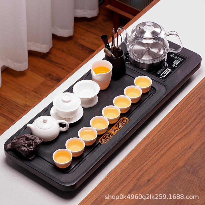 亿唐乌金石茶盘功夫茶具套装家用客厅自动一体简约电茶炉整套