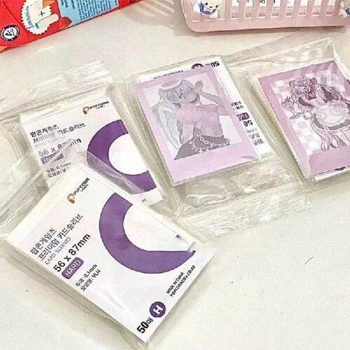 50Pcs Kpop Photocard Holder Clear Popcorn Card Sleeves