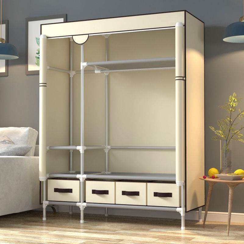 号易布衣柜钢管加粗加固厚单简人小学RGJ生舍收纳卧室家用组装宿