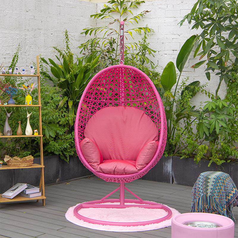 家用阳台吊椅庭院粉色吊篮藤椅室内秋千吊床网红鸟巢椅子户外摇篮