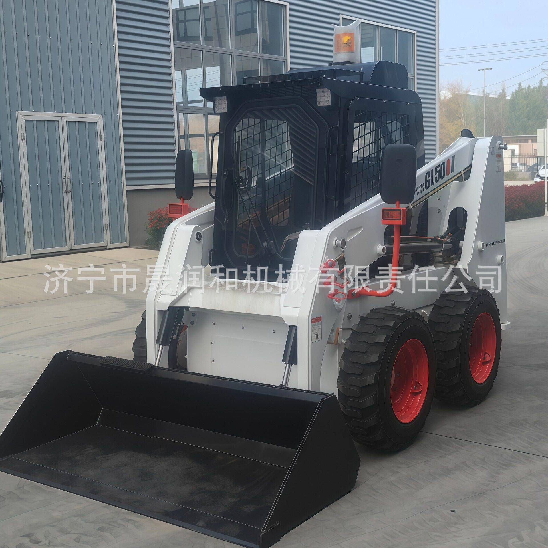 轮式滑移装载机50型工程路面用多功能小型滑移车路面工程车设备