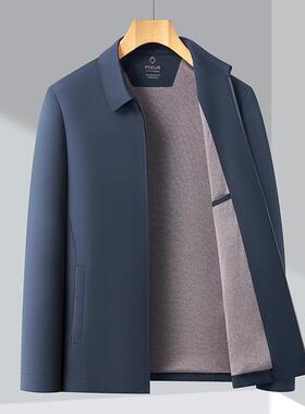 秋季约新款时克尚翻领潮流夹衫男士韩版简百6688-NN春搭纯色开衫